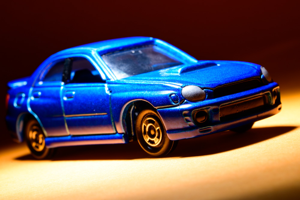 トミカのミニカー インプレッサWRXのオリジナル画像 ©️Hiroyuki Onuma